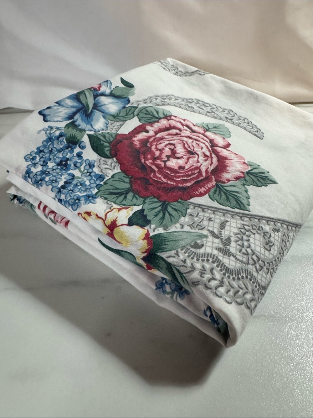 Vintage Thomaston Twin Fitted Sheet Floral No Iron Percale USA Cottagecore